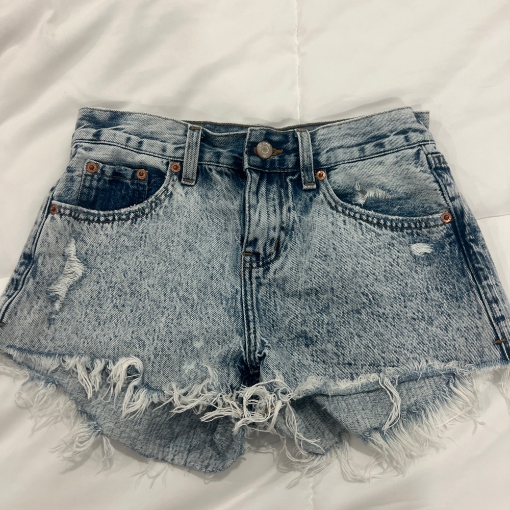 Pistola Blue Distressed Jean Shorts